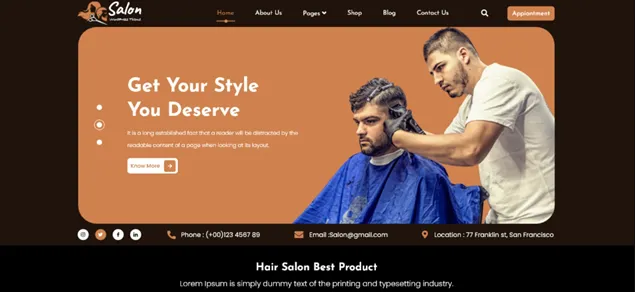 Hairstylist Salon WP Theme Free