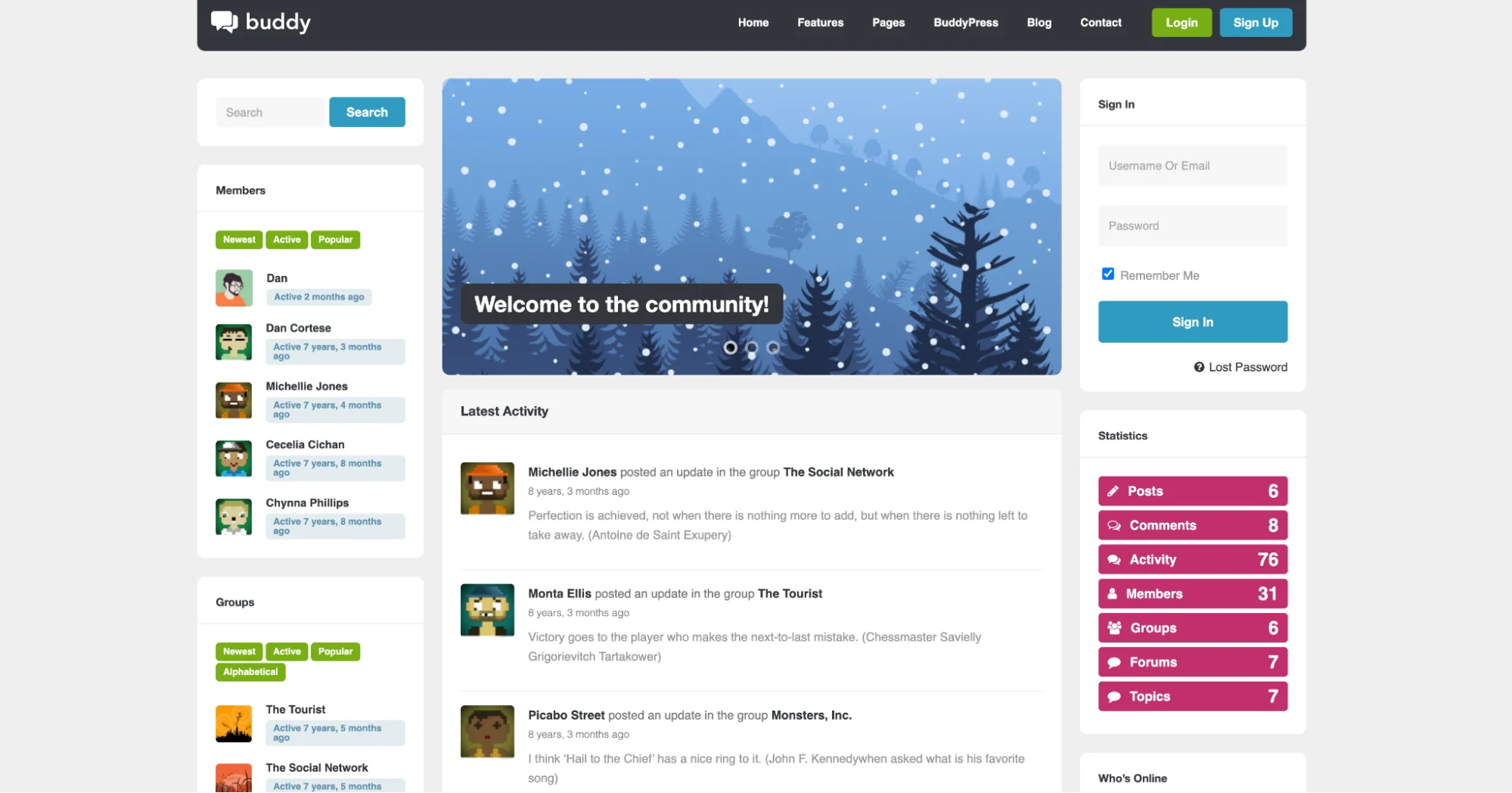 Buddy - Simple WordPress Membership Theme