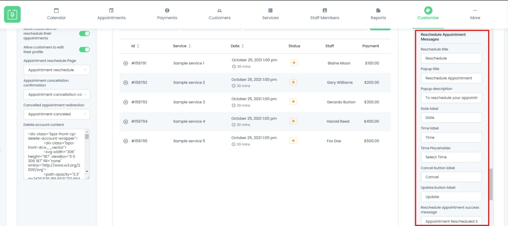 Customize Form Labels