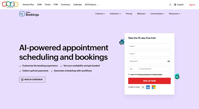 zoho bookings website