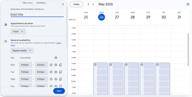 built-in appointment booking