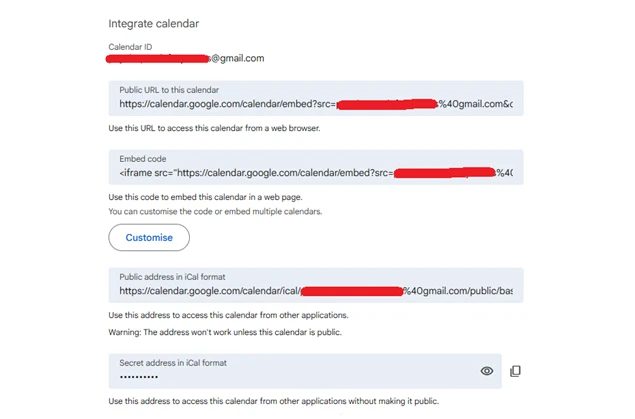 google calendar integration