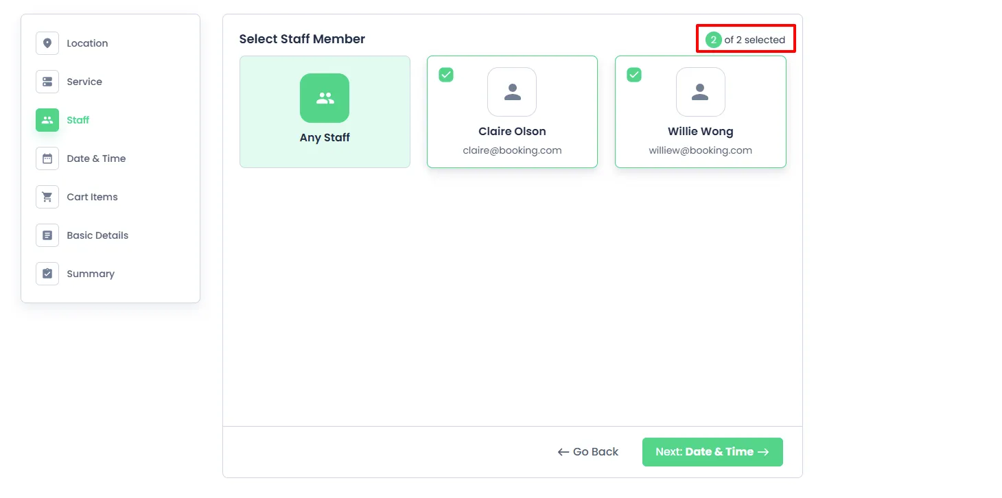 Select Staff Member