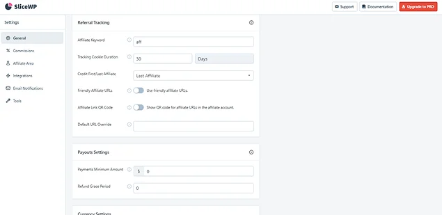 slicewp settings