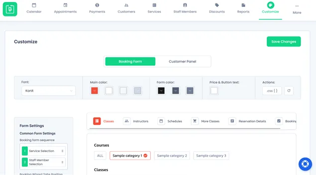 Customize the Booking Form