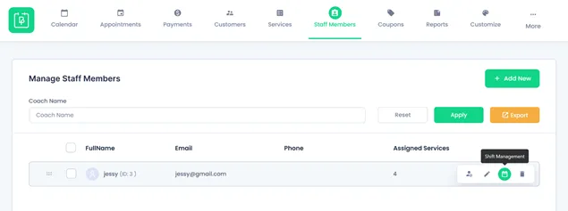 Manage Staff Members