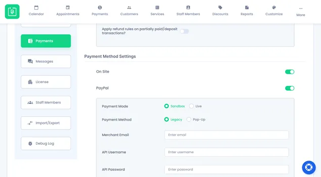 Payment Method Settings