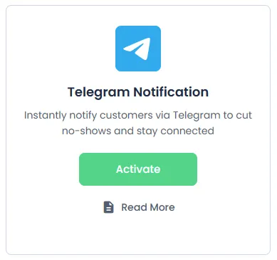 Activate Telegram Notification Addon