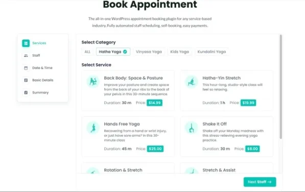 Select Service BookingPress