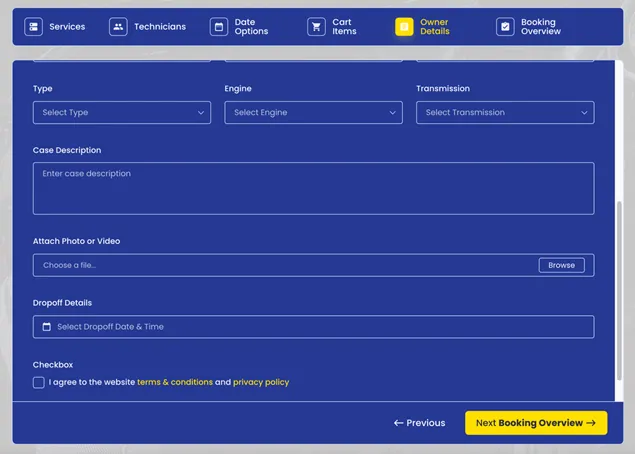 Booking forms with extra custom fields