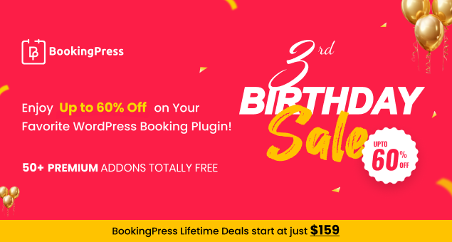 BookingPress 3rd Anniversary Special Offer