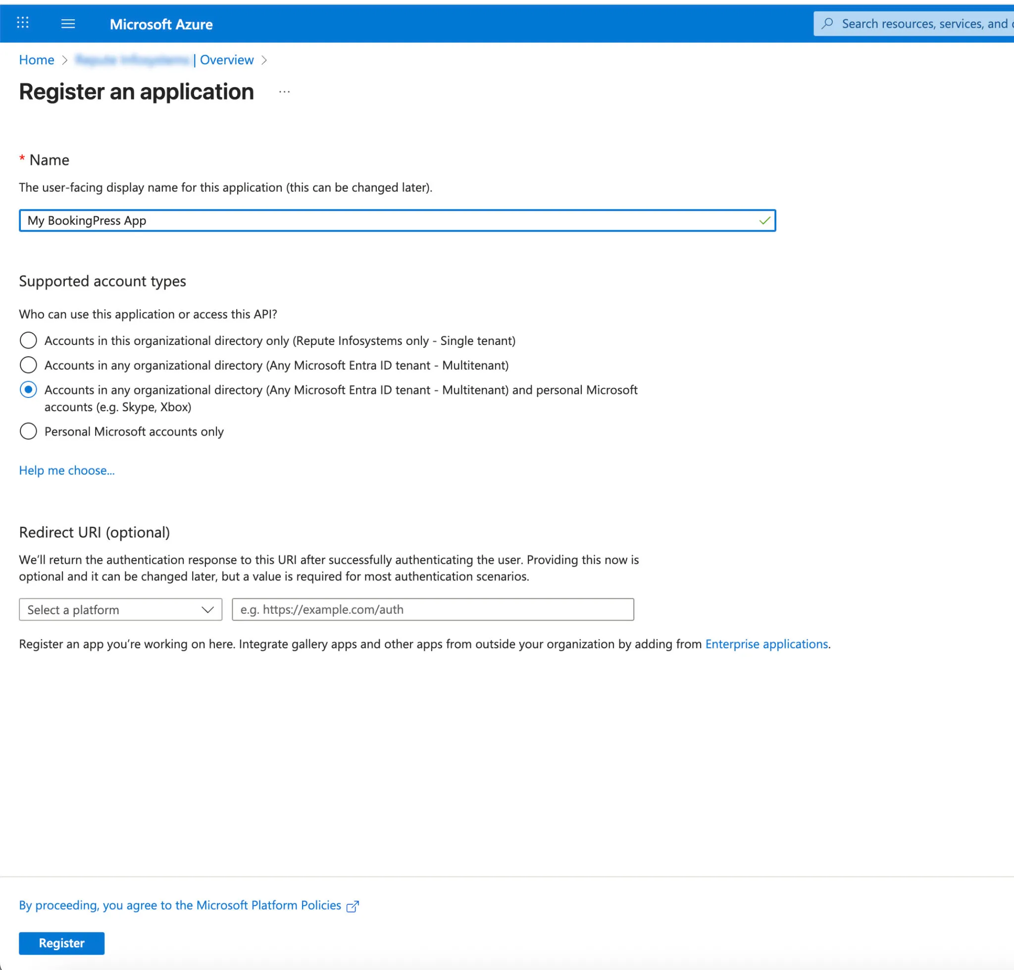 Register Application