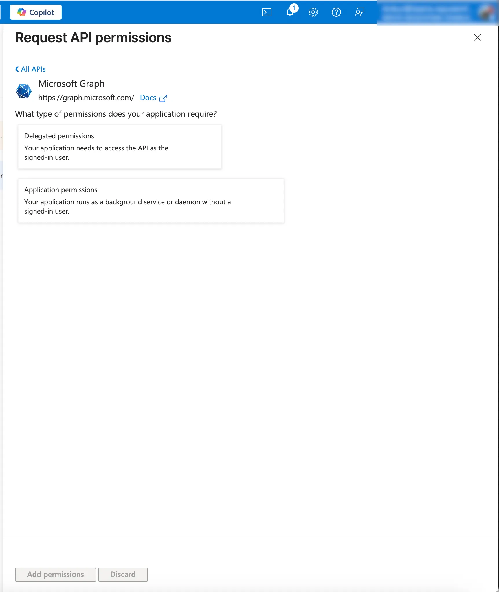 Request API permissions