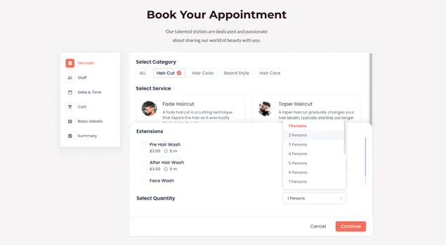 add multiple people in a single booking