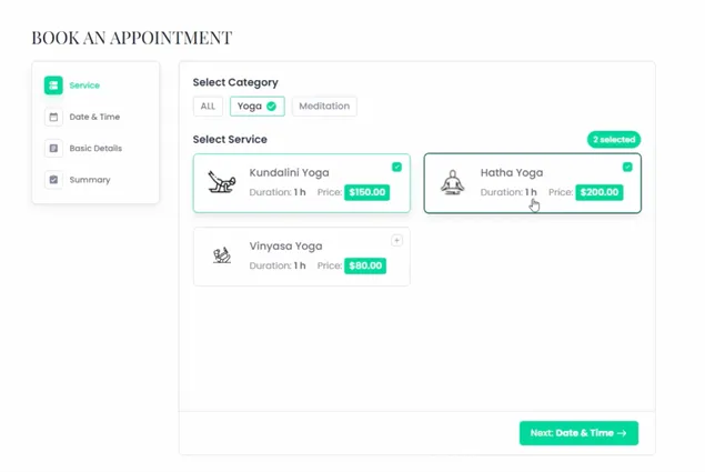 booking form workflow for customers