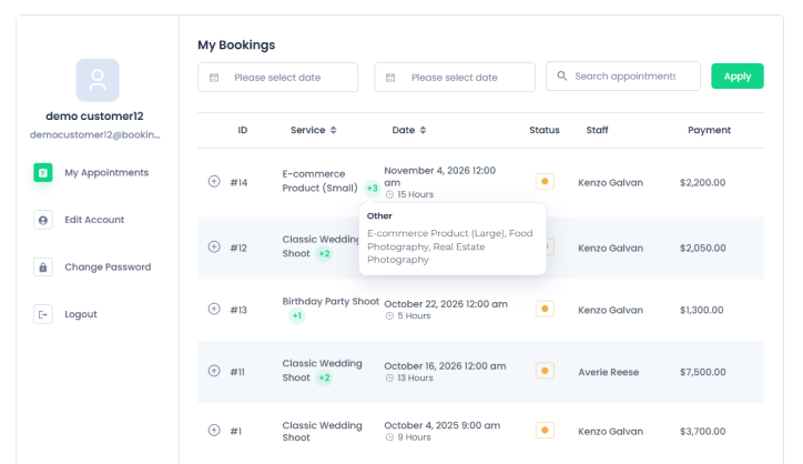 My Bookings