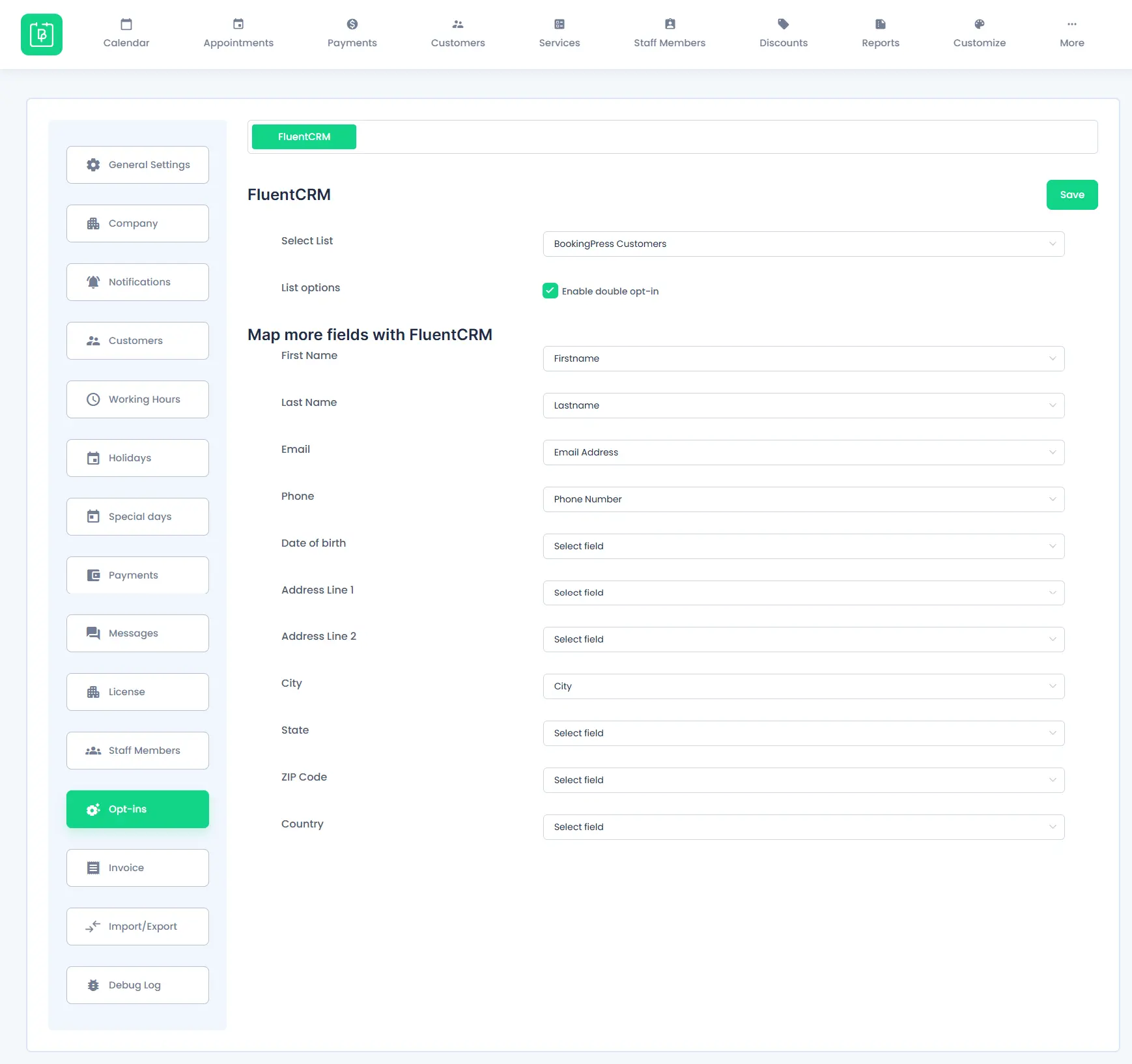 FluentCRM Configuration Page
