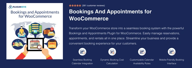 Bookings and Appointments for WooCommerce