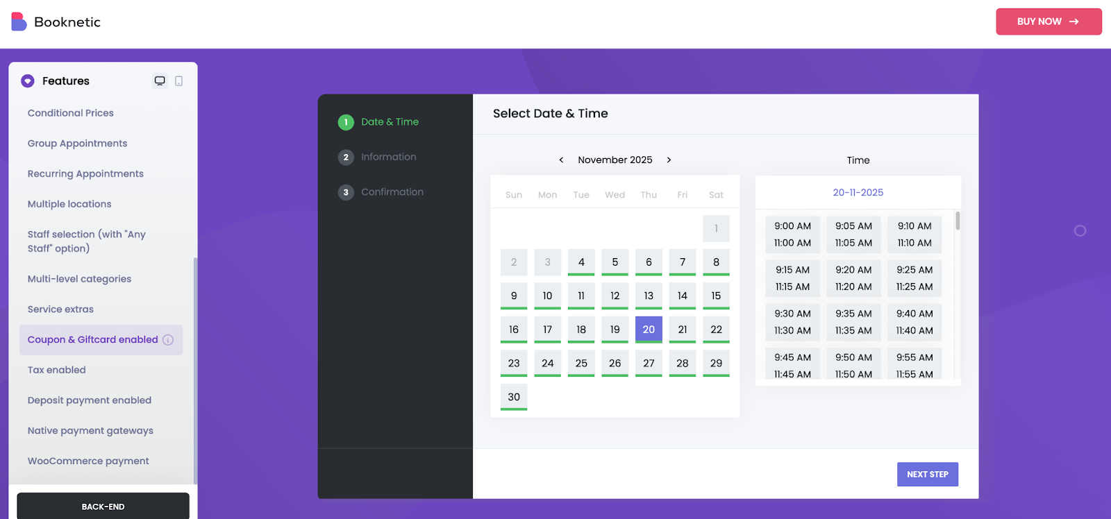 booknetic booking ui