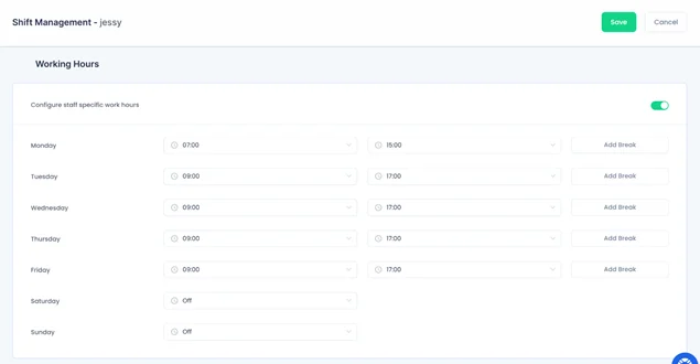 bookingpress shift management