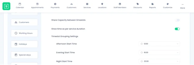 bookingpress time slot rules setting