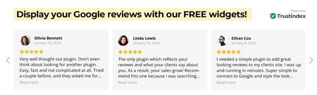 widgets for google reviews