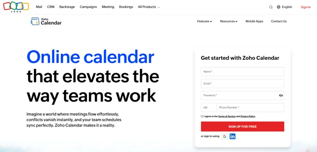 zoho calendar