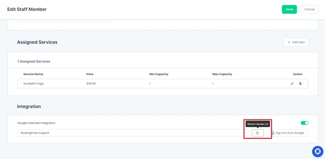 bookingpress google calendar sync