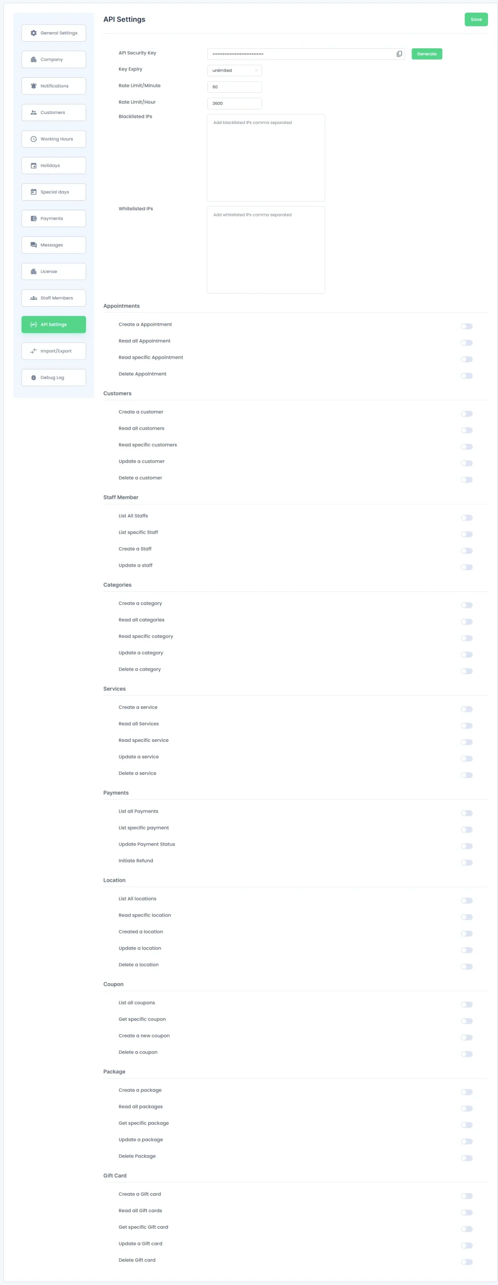 BookingPress API Settings