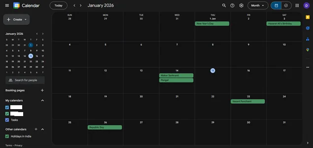 open google calendar