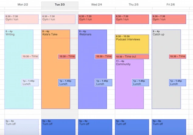 Day-themed advanced timetable