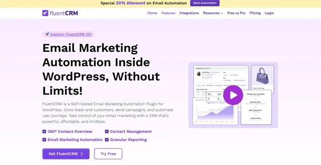 Email automation with FluentCRM