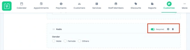 Gender selection field configuration