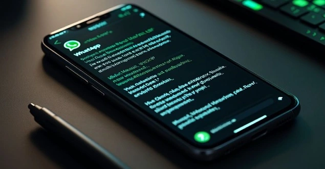 Smartphone displaying WhatsApp interface