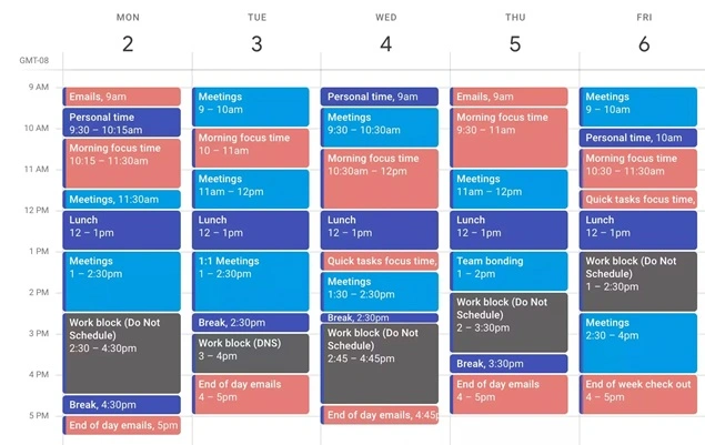 Timetable for beginners