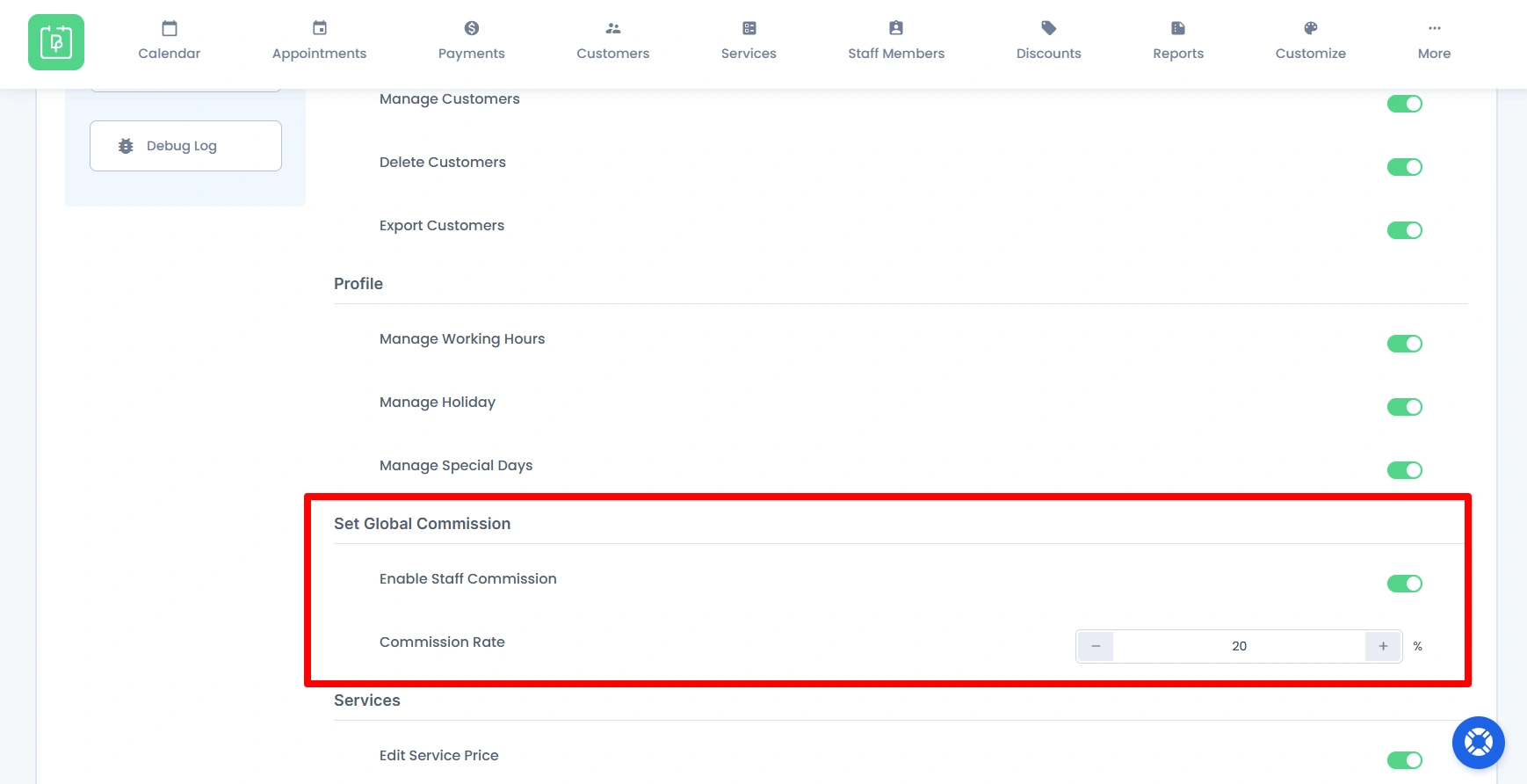 Set Global Commission