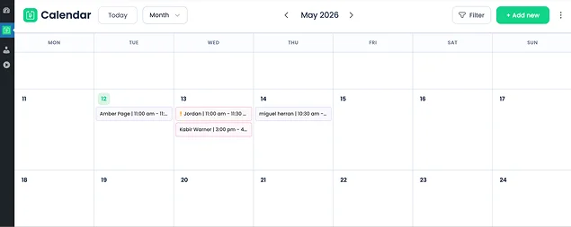 BookingPress calendar month view
