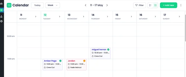 BookingPress calendar week view