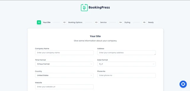 BookingPress setup