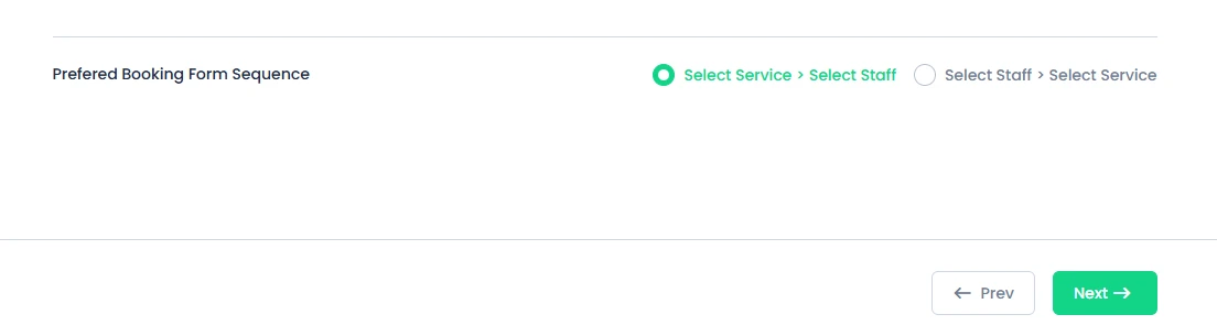 Perfered Booking Form Sequence