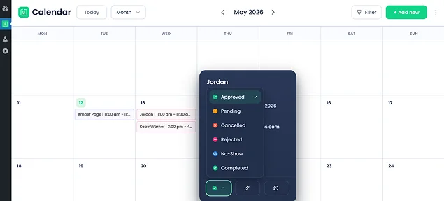change appointment status 