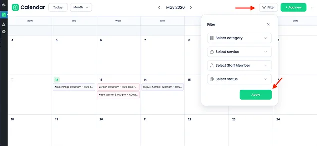 find appointments with filters
