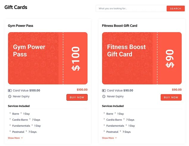 gift cards examples