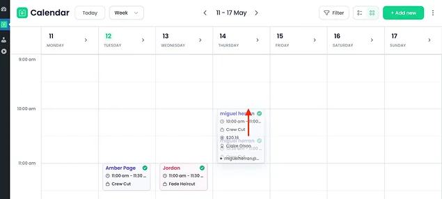 resize appointment duration