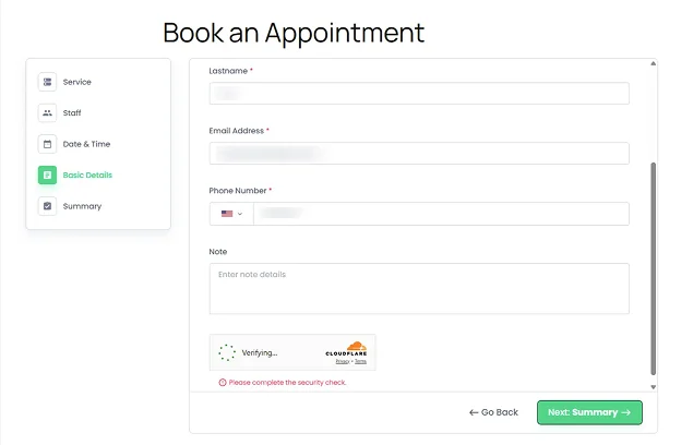 BookingPress turnstile captcha addon