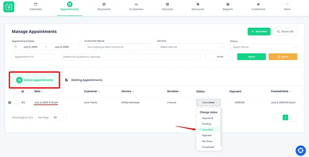 manage appointments