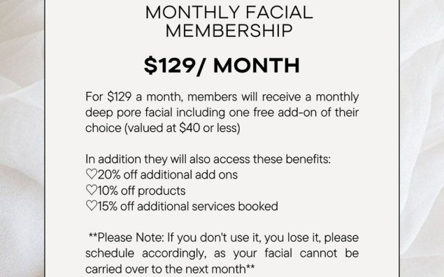monthly appointment packages