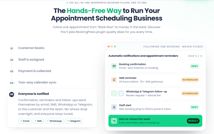 automate booking confirmation and reminders