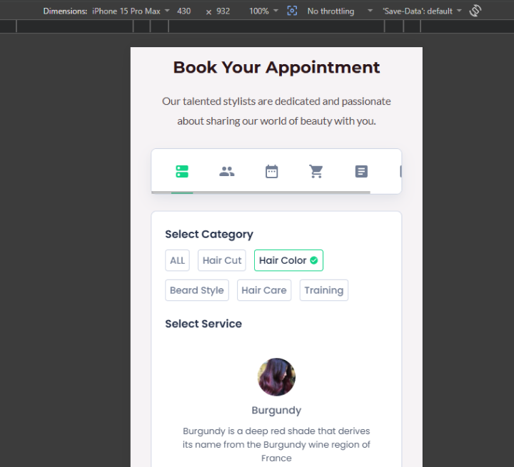 mobile optimized booking funnel