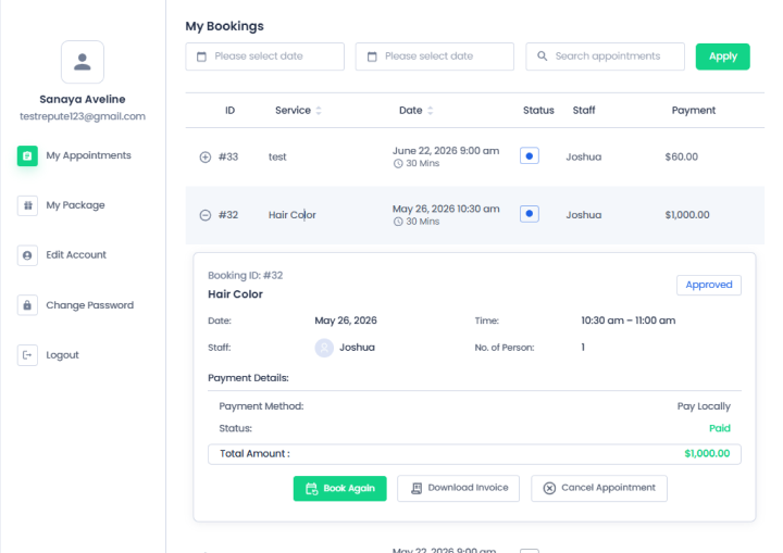 turn completed appointments into repeat bookings